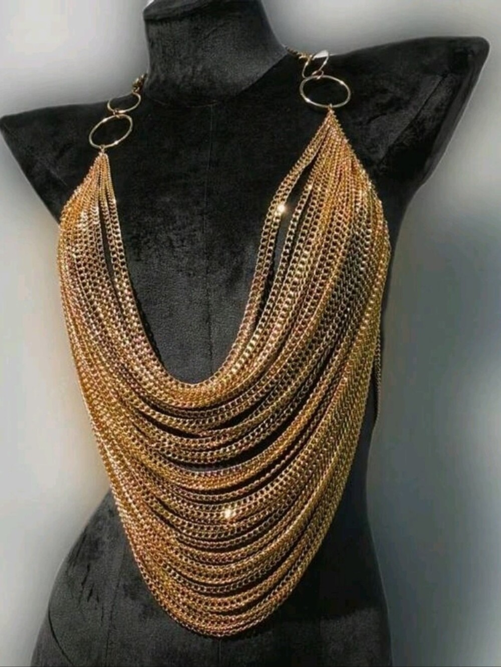 Fringed Gold Body-Chain Top
